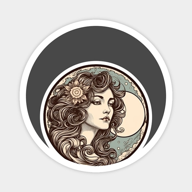 Moon Goddess, Selene Magnet by SWITPaintMixers